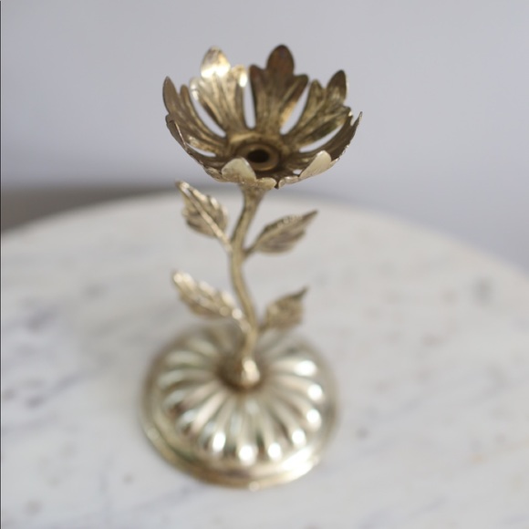 **SOLD**Vintage gold candlestick holder - Picture 3 of 5